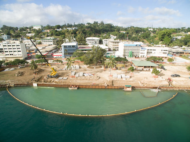 Sea front wall re-construction