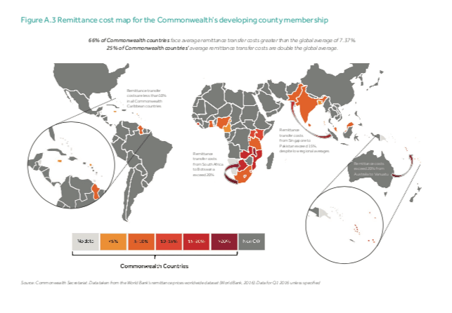 Remittance cost map